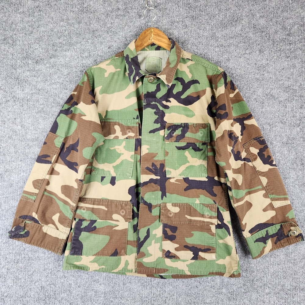 US Military Woodland Jacket Camo BDU Field Small Short Hot Weather Ripstop Coat